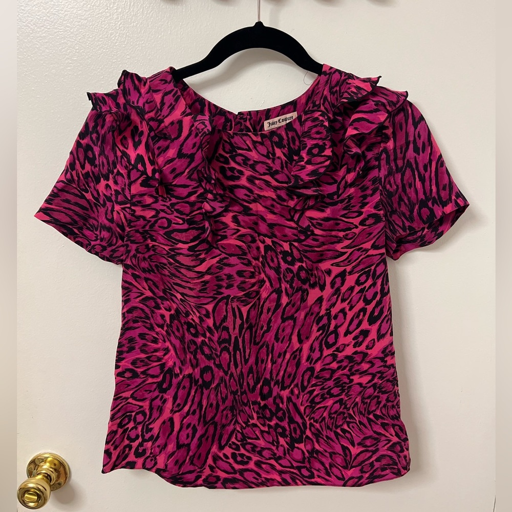 Juicy Couture pink leopard print top